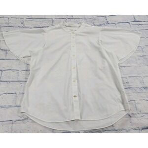 Kate Spade New York Broome Street Top WOMENS XL White Flutter Sleeve Blouse